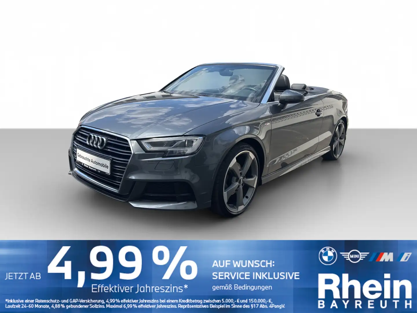 Audi A3 1.5 TFSI Cabrio S Line Navi LED Techno Paket Navi Grijs - 1