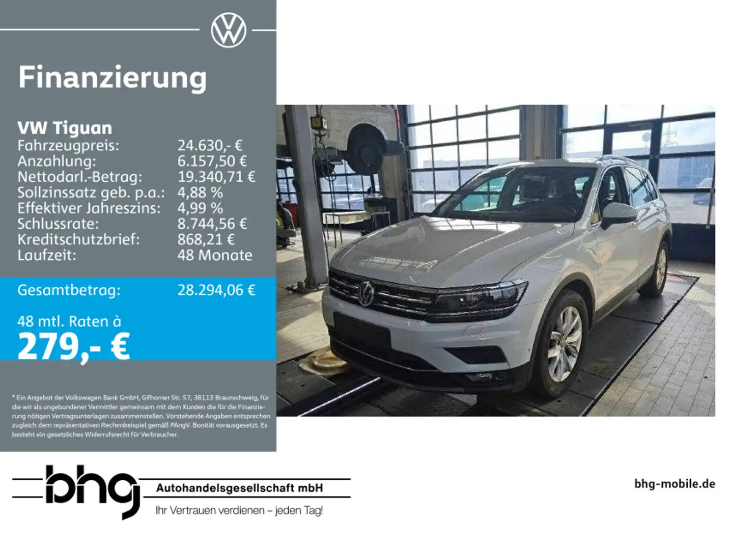 Volkswagen Tiguan Highl. 4M BMT 2,0TSI DSG Weiß - 1
