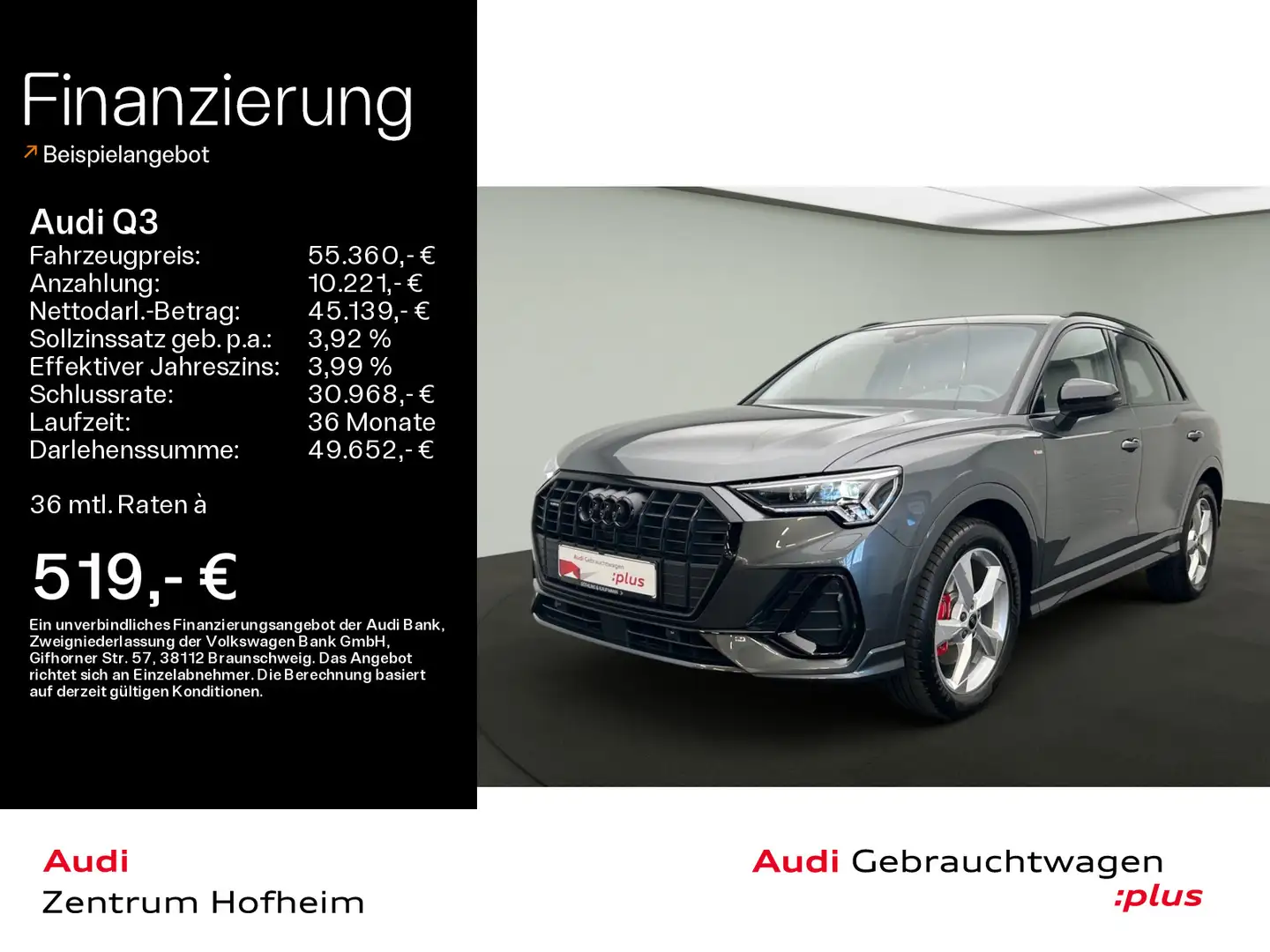Audi Q3 40 TDI qu 2x S line S tro*Sonos*Standh*Matrix Grau - 1
