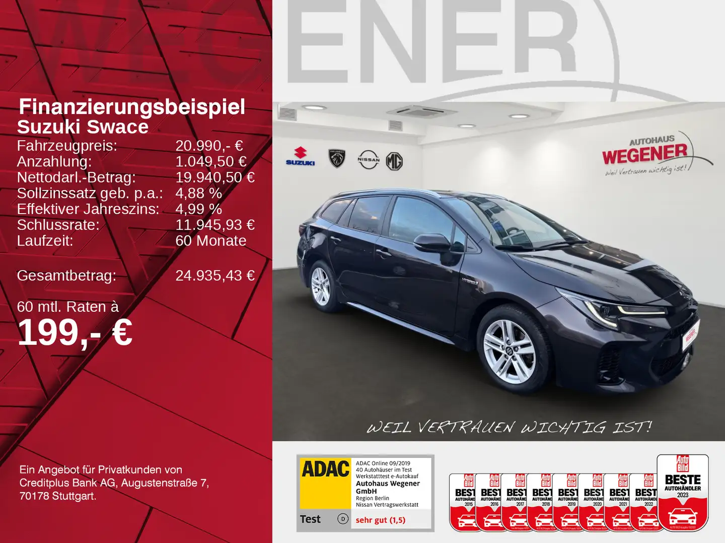 Suzuki Swace SUZUKI SWACE COMFORT+ AT HYBRID LED SHZ KAM Braun - 2