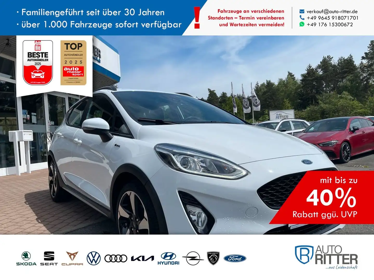 Ford Fiesta 1.0 EcoBoost Active AHK|B&O|Winter-Paket Weiß - 1