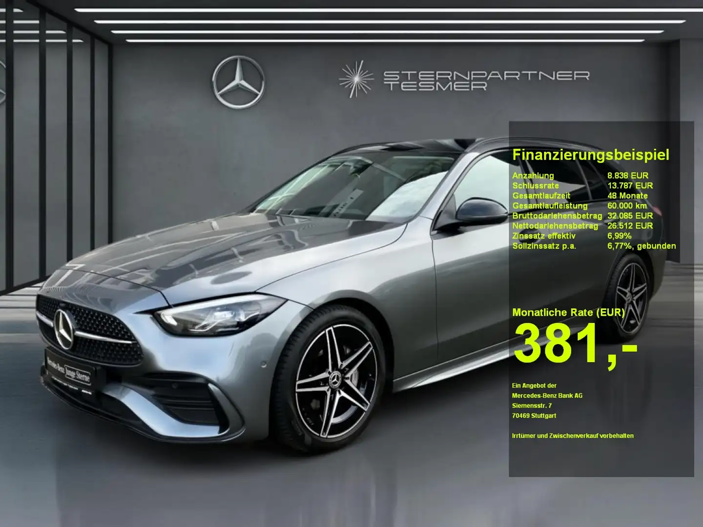 Mercedes-Benz C 220 d T AMG LED Night PANO Ambiente KAMERA AHK Grau - 1