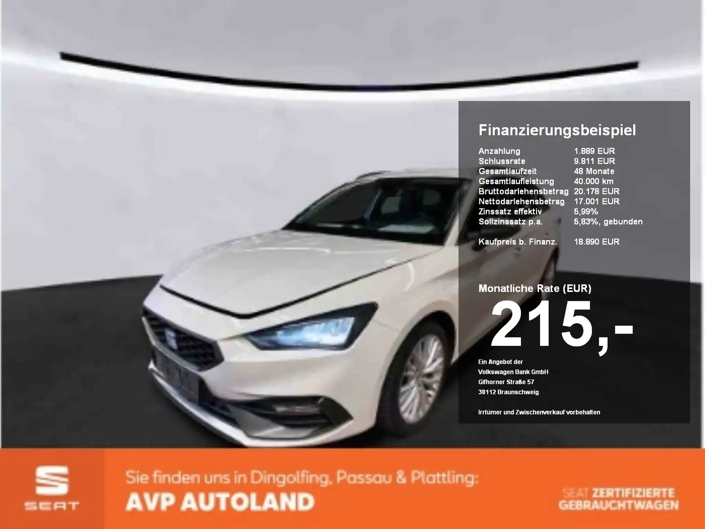 SEAT Leon Sportstourer 1.5 eTSI DSG FR LED Blanco - 1