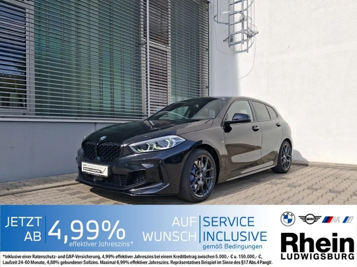 BMW 135 Mi xDr LED Navi HUD ParkAss DrivAss Czarny - 1