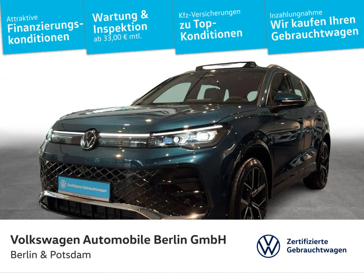 Volkswagen Tiguan 2.0TSI DSG R-Line 4x4 STHZG P-DACH AHK L Bleu - 1