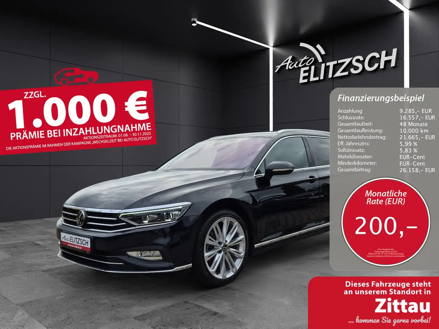 Volkswagen Passat Variant TDI Elegance DSG 4M Matrix AHK Navi AID ACC RFK... Schwarz - 1