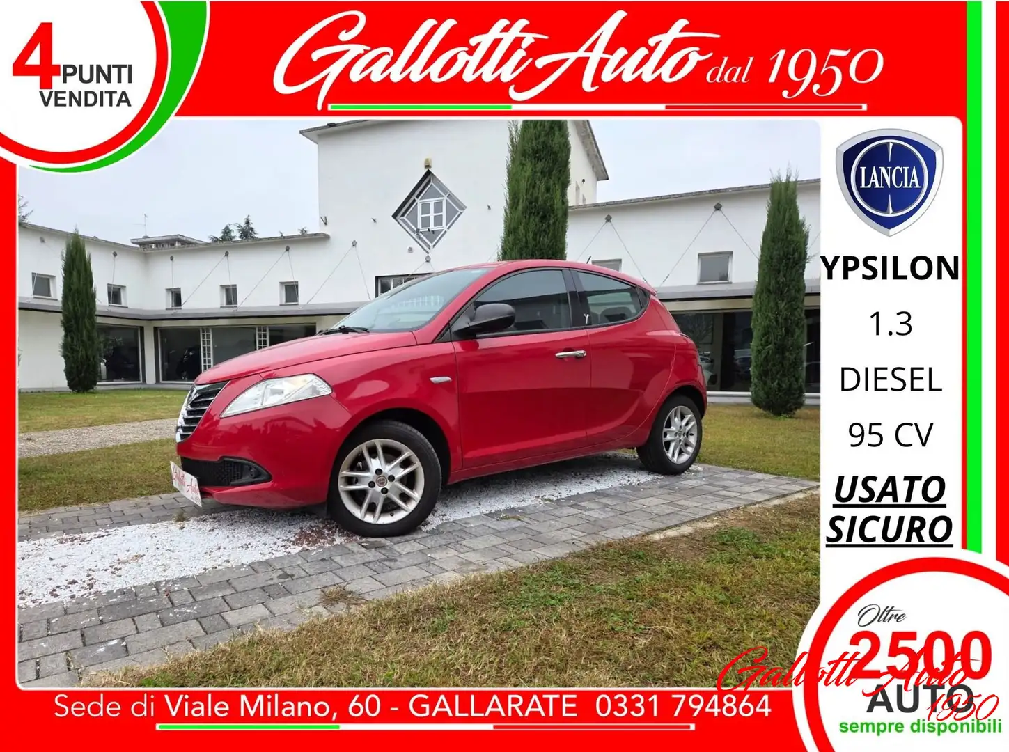 Lancia Ypsilon 1.3 MJT 16V 95 CV 5 porte S&S Rosso - 1