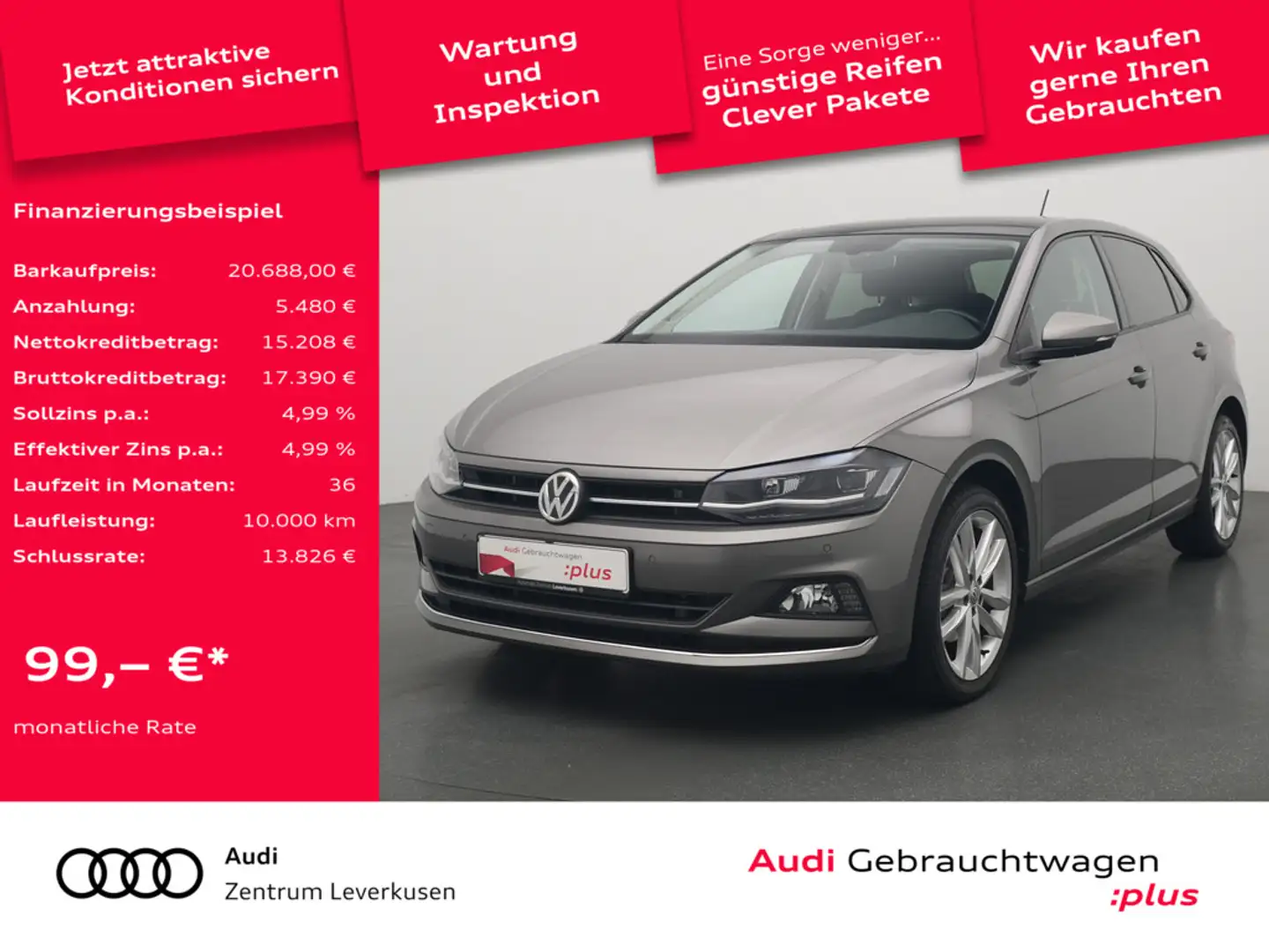 Volkswagen Polo Highline LED PDC CARPLAY AHK ACC VIRT PANO Schwarz - 1