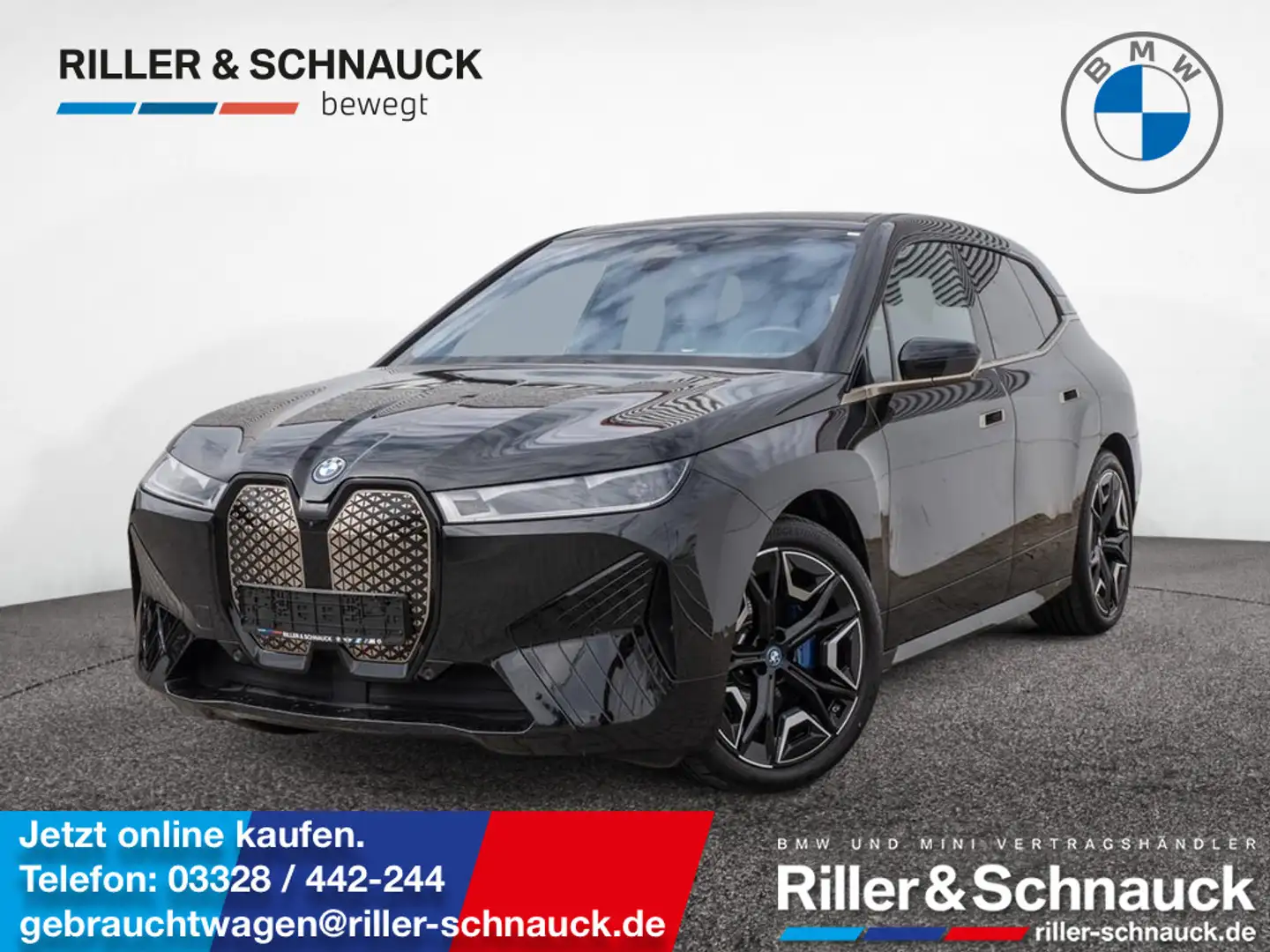 BMW iX xDrive 40 360°+LASER+HUD+ACC+NAVI+H/K+KAME Schwarz - 1