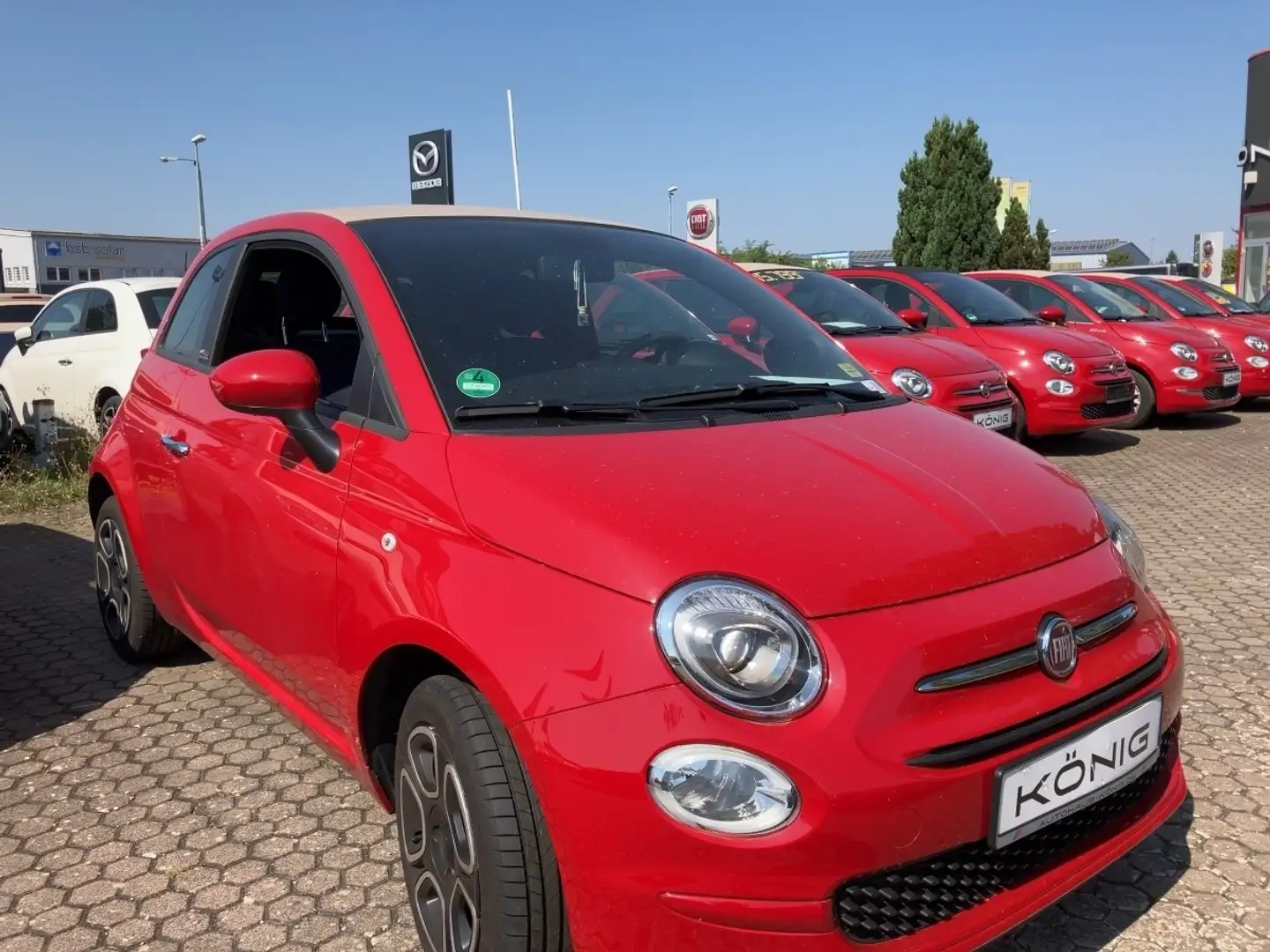 Fiat 500C Cabrio Club 1.0 Klima*Tempomat*CarPlay Rot - 2