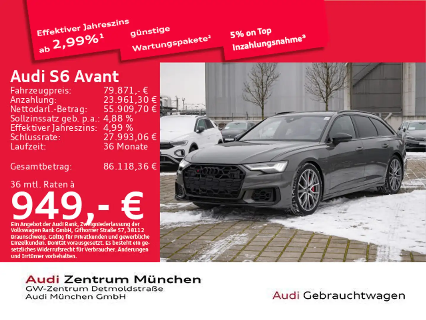 Audi S6 TDI tiptr. StdHzg/Pano/HD-Matrix/Luftfe Grau - 1