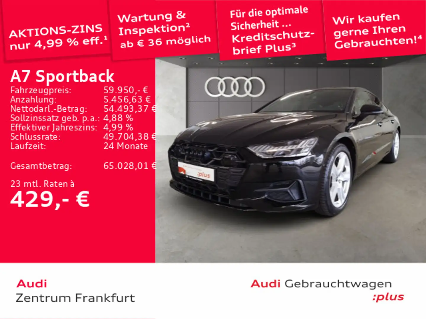 Audi A7 50 TDI quattro tiptronic HD Matrix- Schwarz - 1