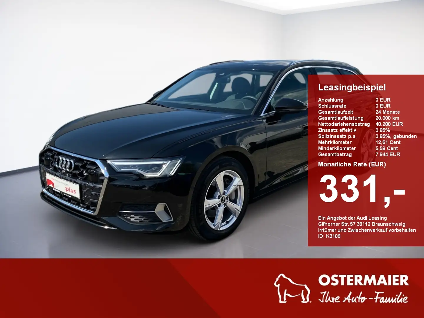 Audi A6 Avant ADVANCED 45TFSI 265PS.STRONIC.MATRIX.NAVI.AH Schwarz - 1