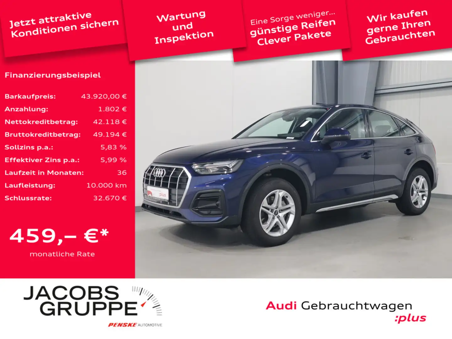 Audi Q5 Sportback 40 TDI quattro advanced LED*PDC*Tempomat Blau - 1