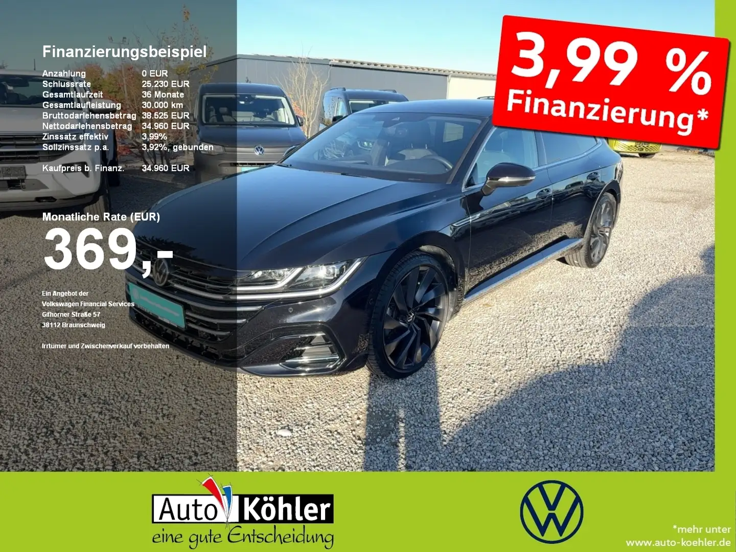 Volkswagen Arteon SB R-Line TDi DSG Black+CarPlay+ACC+LED Schwarz - 1