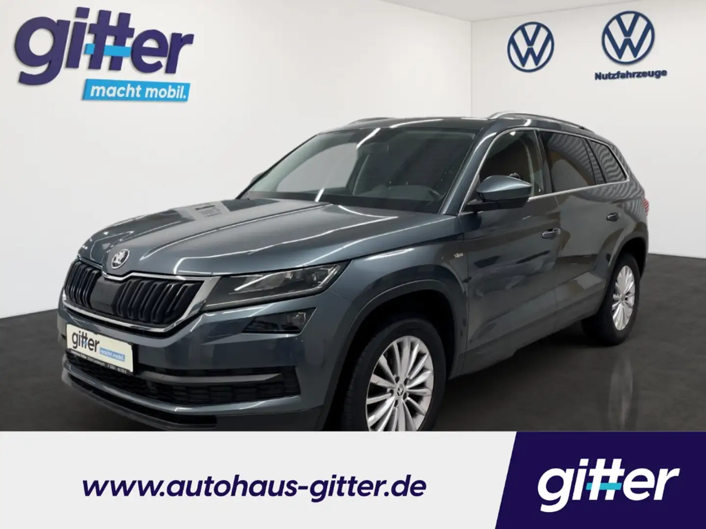 Skoda Kodiaq Ambition 4x4 2.0 TDI STHZ LEDER SHZ StandHZG AHK-e Grau - 1