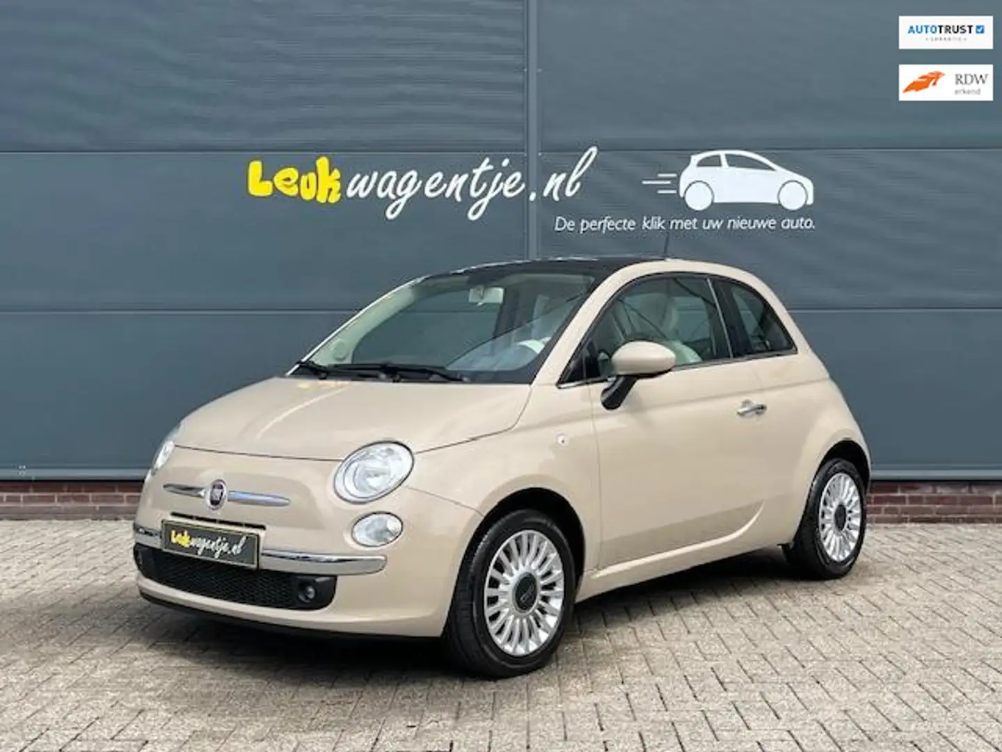 Fiat 500 1.2 Lounge *cappuccino *toponderhouden *airco *pan Marrón - 1
