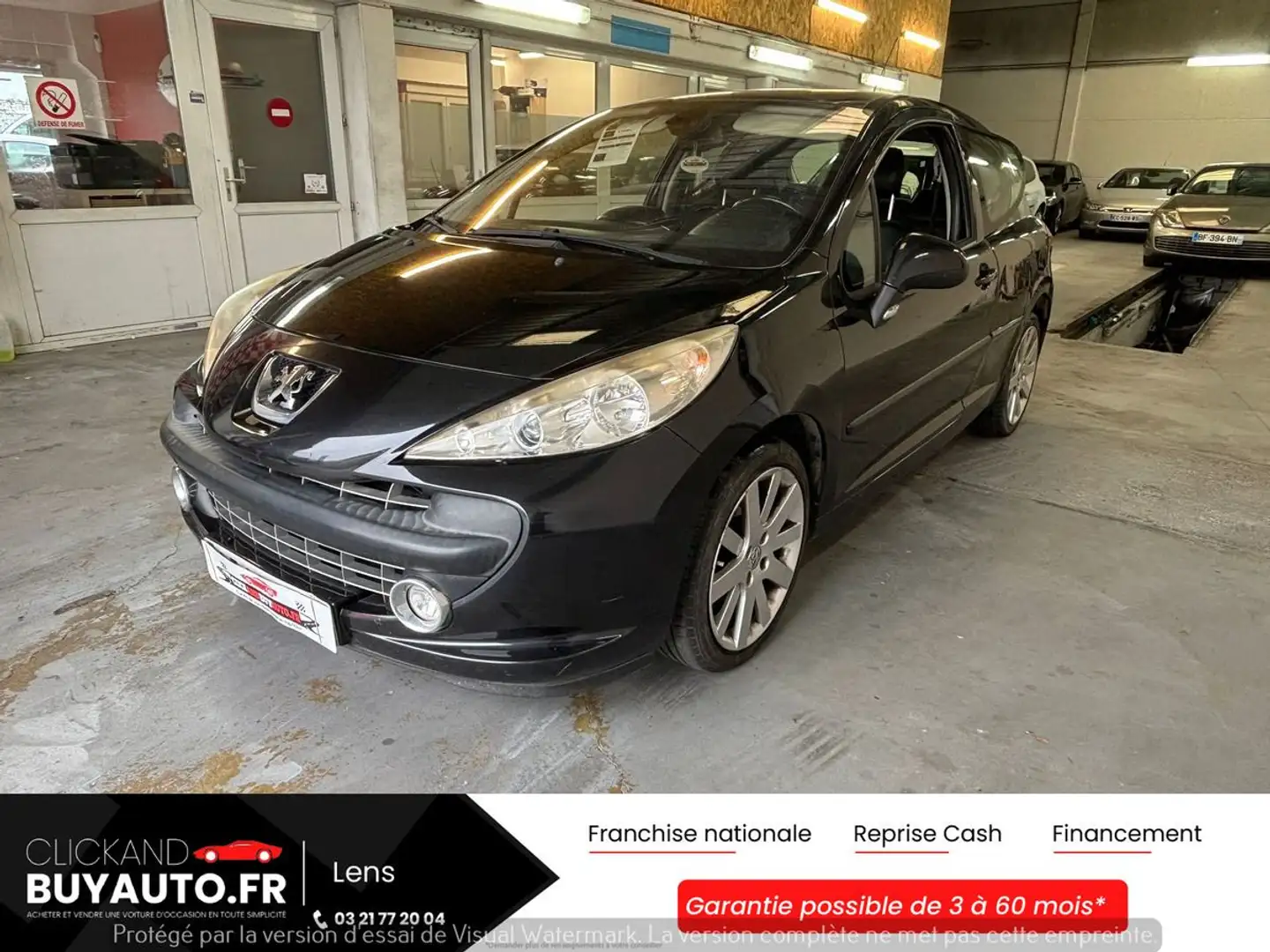 Peugeot 207 1.6 VTI FELINE 120 CH // INTERIEUR SEMI CUIR / ANDROID CARPLAY / CLIM / TOIT PANO / BTH Noir - 1