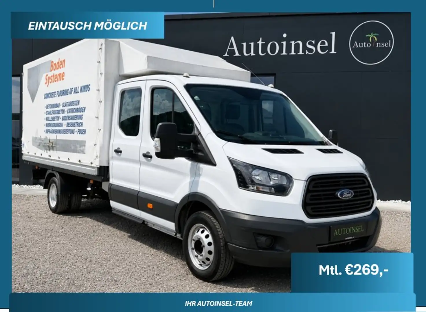 Ford Transit 350 L4 DoKa 170 PS Kran 7 Sitze Weiß - 1