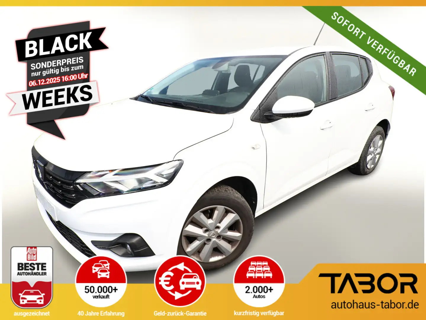 Dacia Sandero III 1.0 TCe 100 ECO-G Comfort PDC AHK Weiß - 1