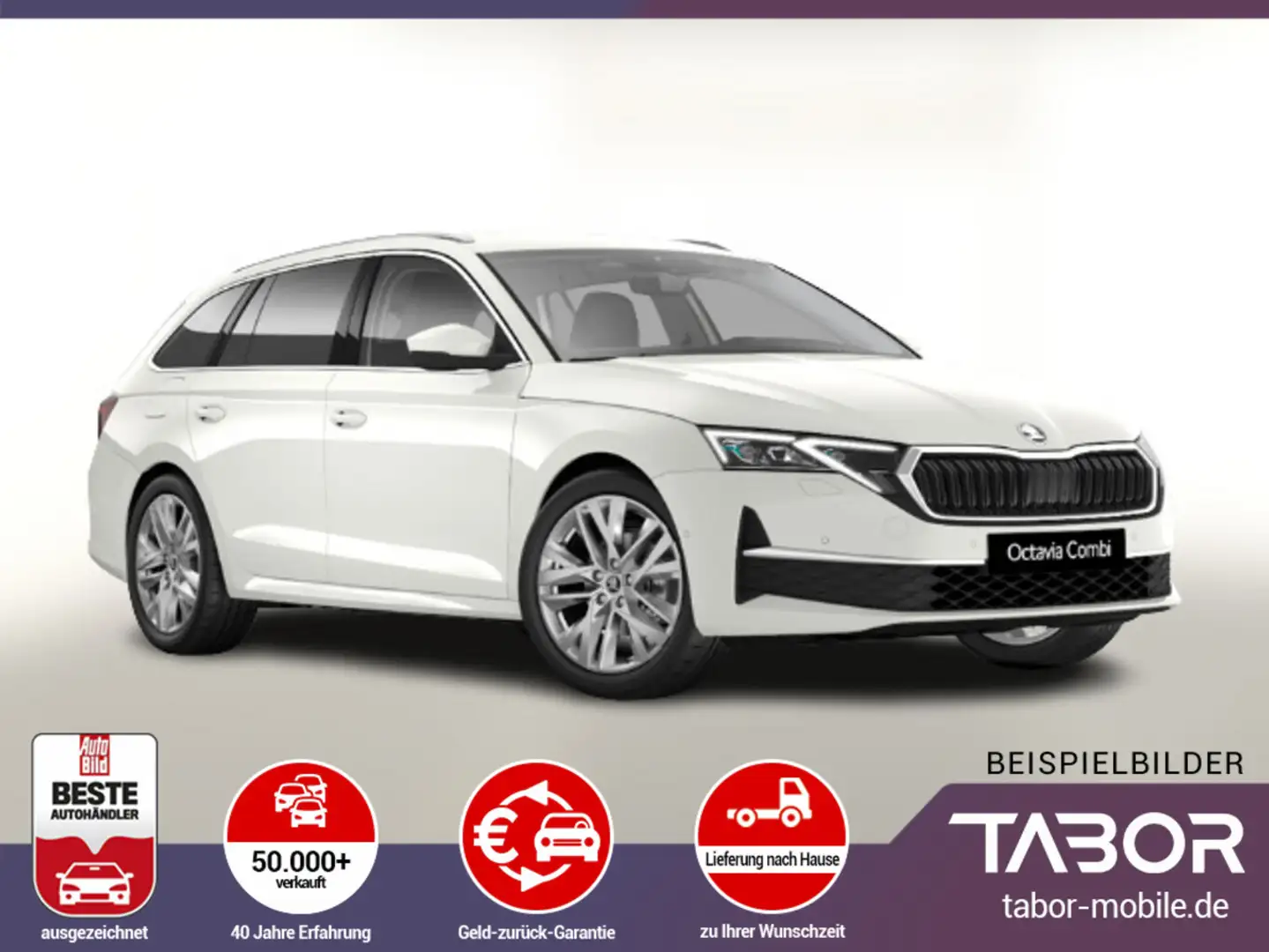 Skoda Octavia Combi eTSI DSG Selec FL Matrix Leder HUD Weiß - 1