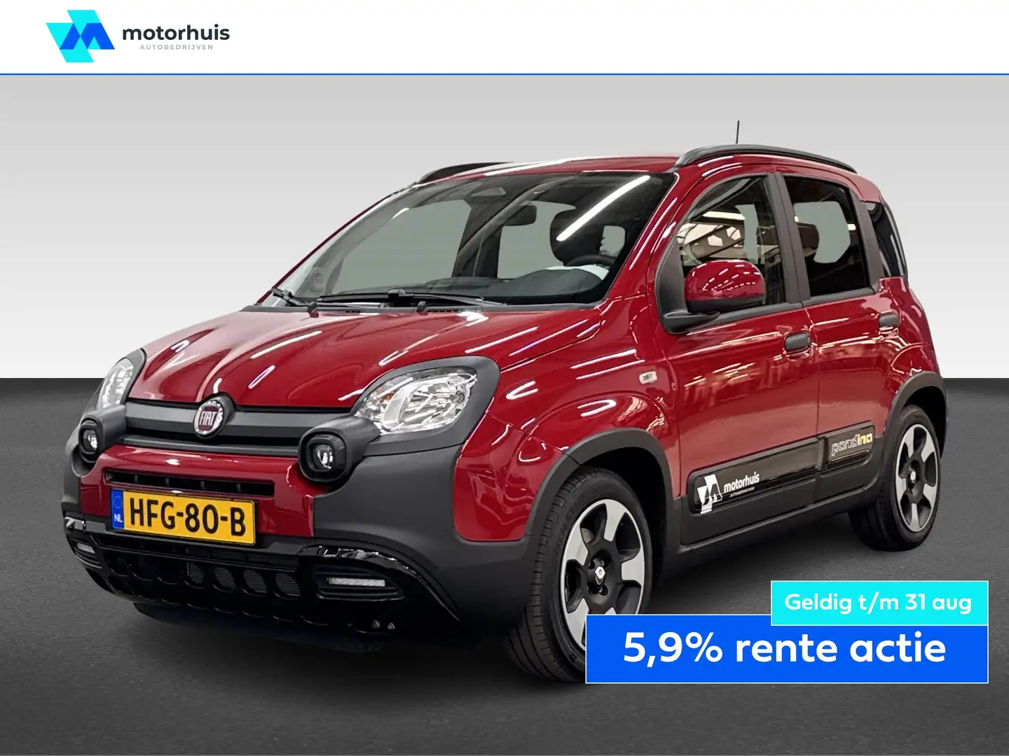 Fiat Panda 1.0 HYBRID 70PK PANDINA AIRCO CRUISE PDC CARPLAY N Rood - 1