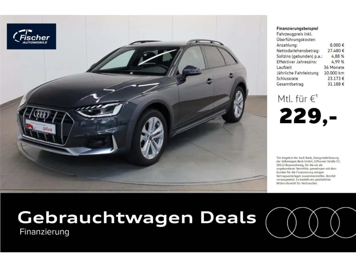 Audi A4 allroad 40 TDI quattro AHK/NAV/Virt.+/LED/18'' Grau - 1