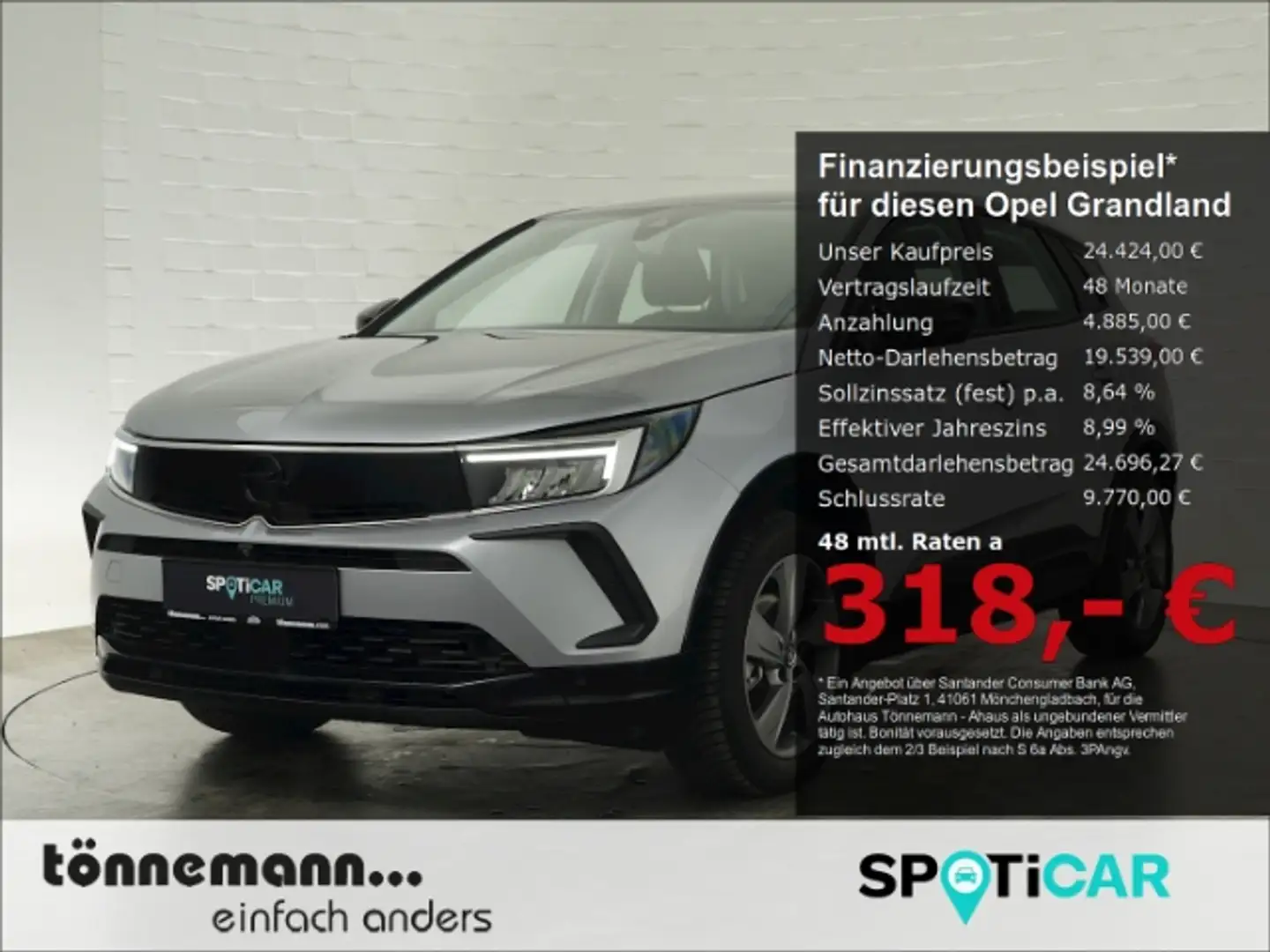 Opel Grandland GS AT+LED+NAVI+360 GRAD KAMERA+SITZ-/LENKRADHEIZUN Silver - 1