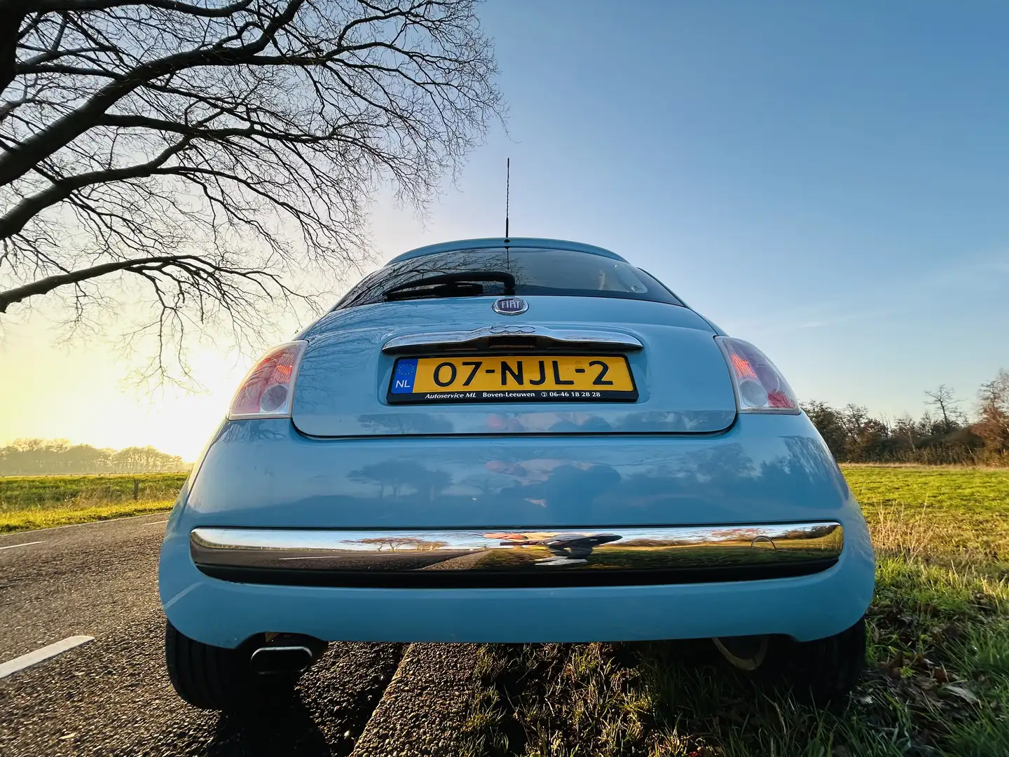 Fiat 500 0.9 TwinAir Lounge pano+nieuwe apk+grote beurt Blauw - 2