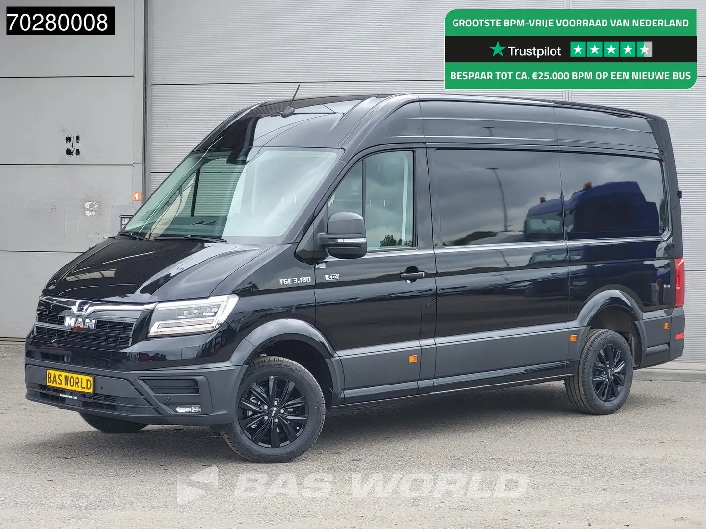 MAN TGE 3.180 4x4 Automaat 2025 Facelift L3H3 LED ACC Navi Zwart - 1