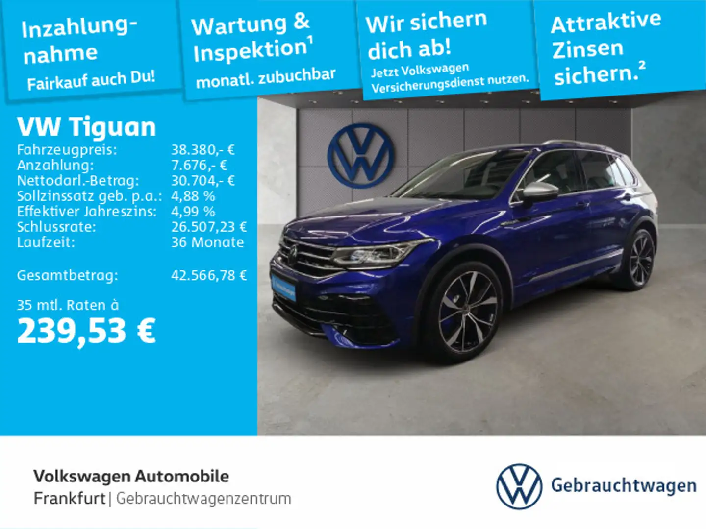 Volkswagen Tiguan 2.0 TSI DSG R 4Motion Navi IQ.Light DAB+ Blau - 1