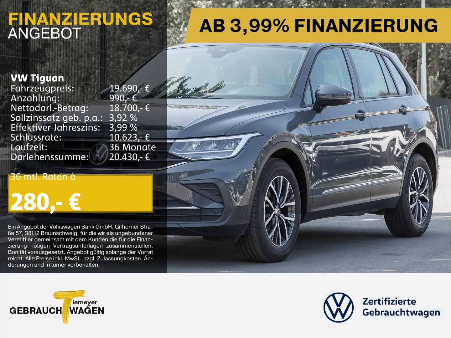 Volkswagen Tiguan 1.5 TSI LIFE LED SITZHZ ergoACTIVE LM17 Gris - 1