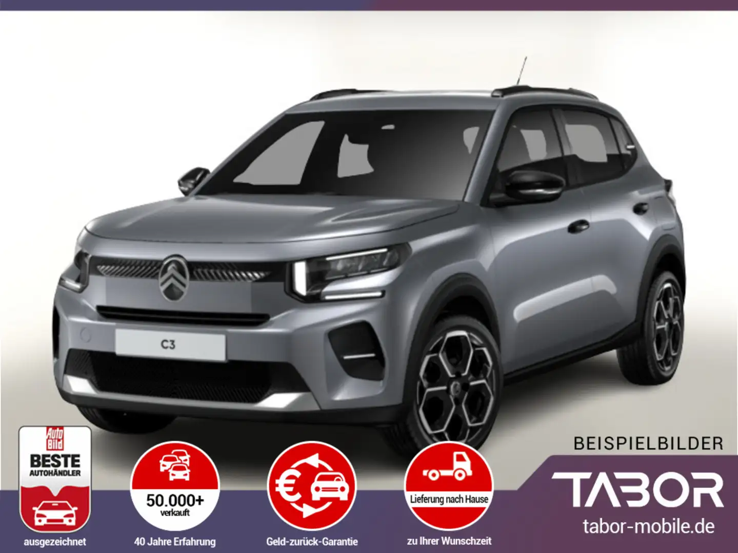 Citroen C3 Turbo 100 MAX HUD LED Nav Kam PrivG AppCo Grigio - 1