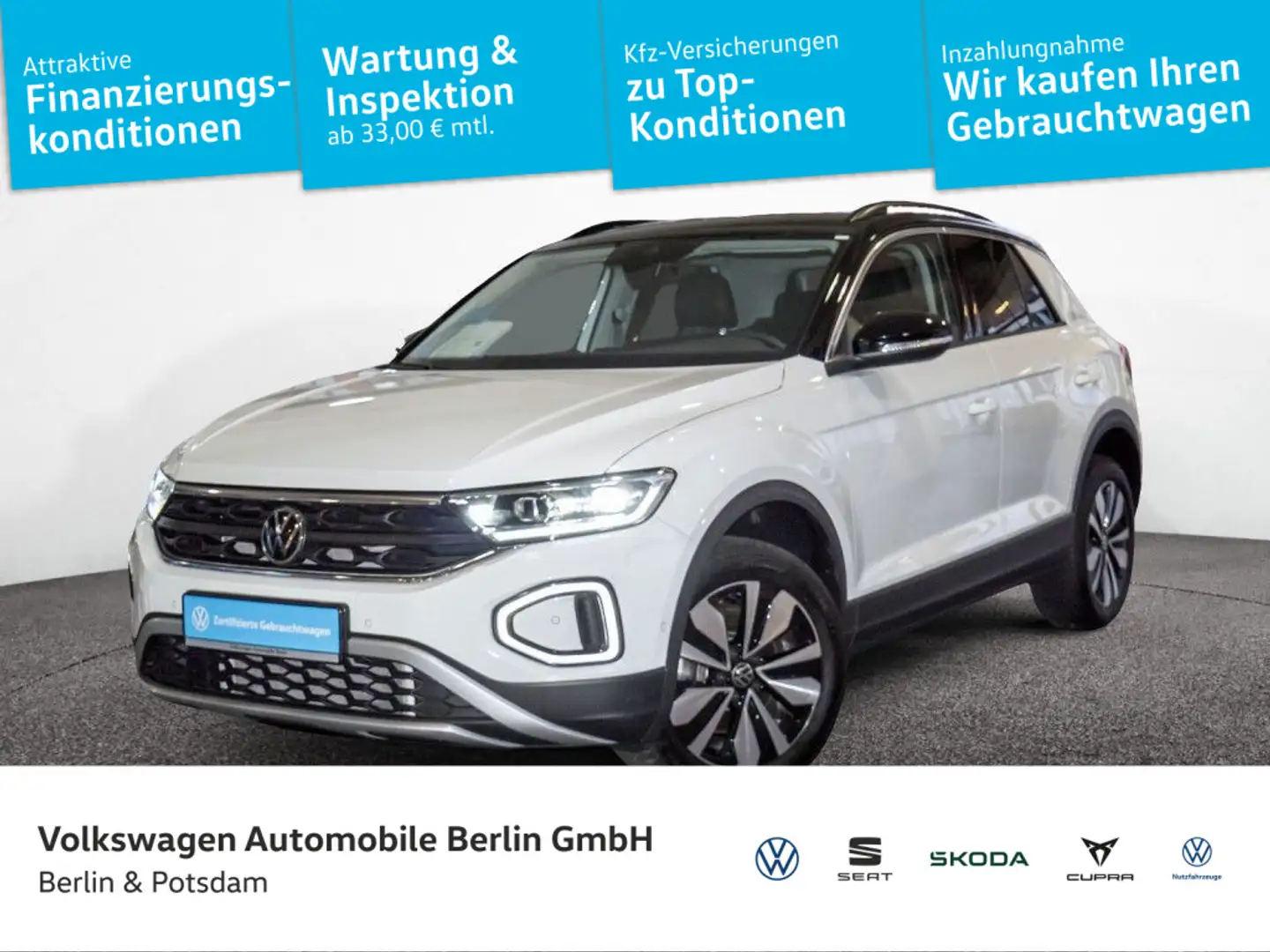 Volkswagen T-Roc 2.0 TDI Goal AHK Kamera LED LaneAssist SHZ Weiß - 1