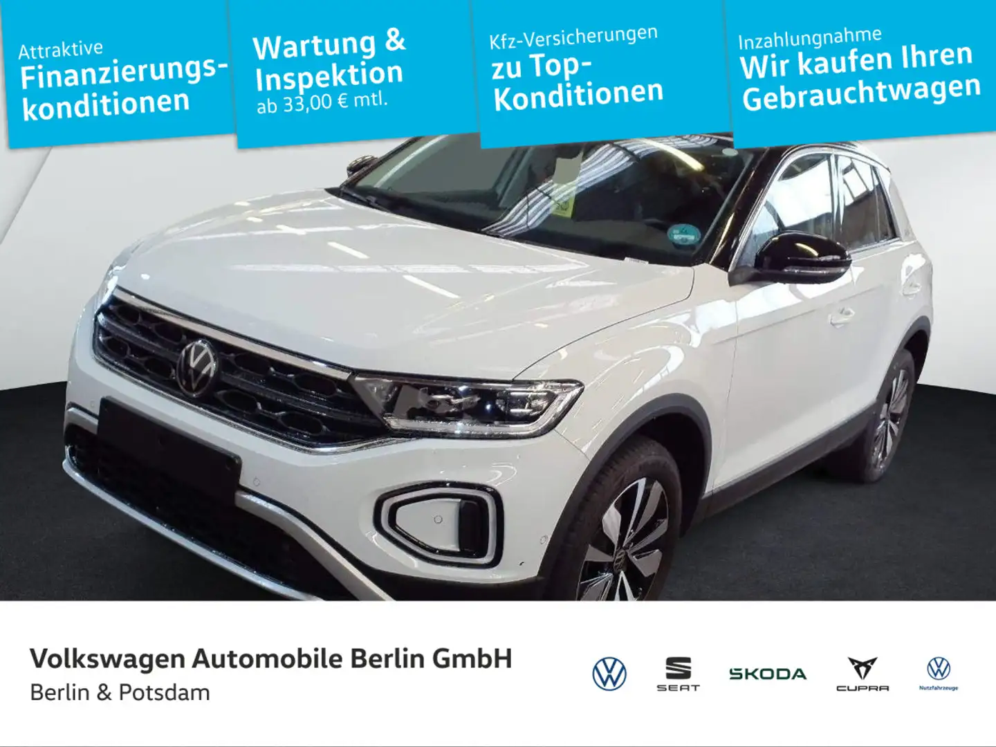 Volkswagen T-Roc 2.0 TDI Goal AHK Kamera LED LaneAssist SHZ Weiß - 1