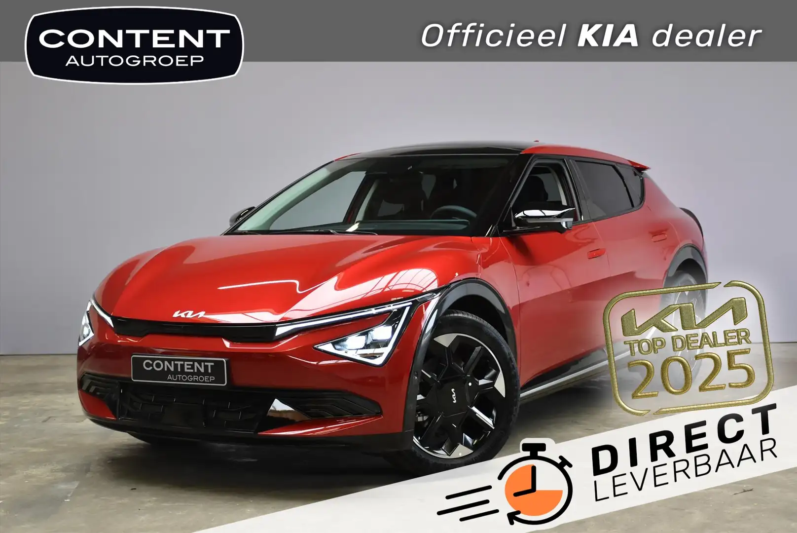 Kia EV6 84kWh 229pk RWD Plus Advanced PANO DAK STAAT IN BE Rood - 1