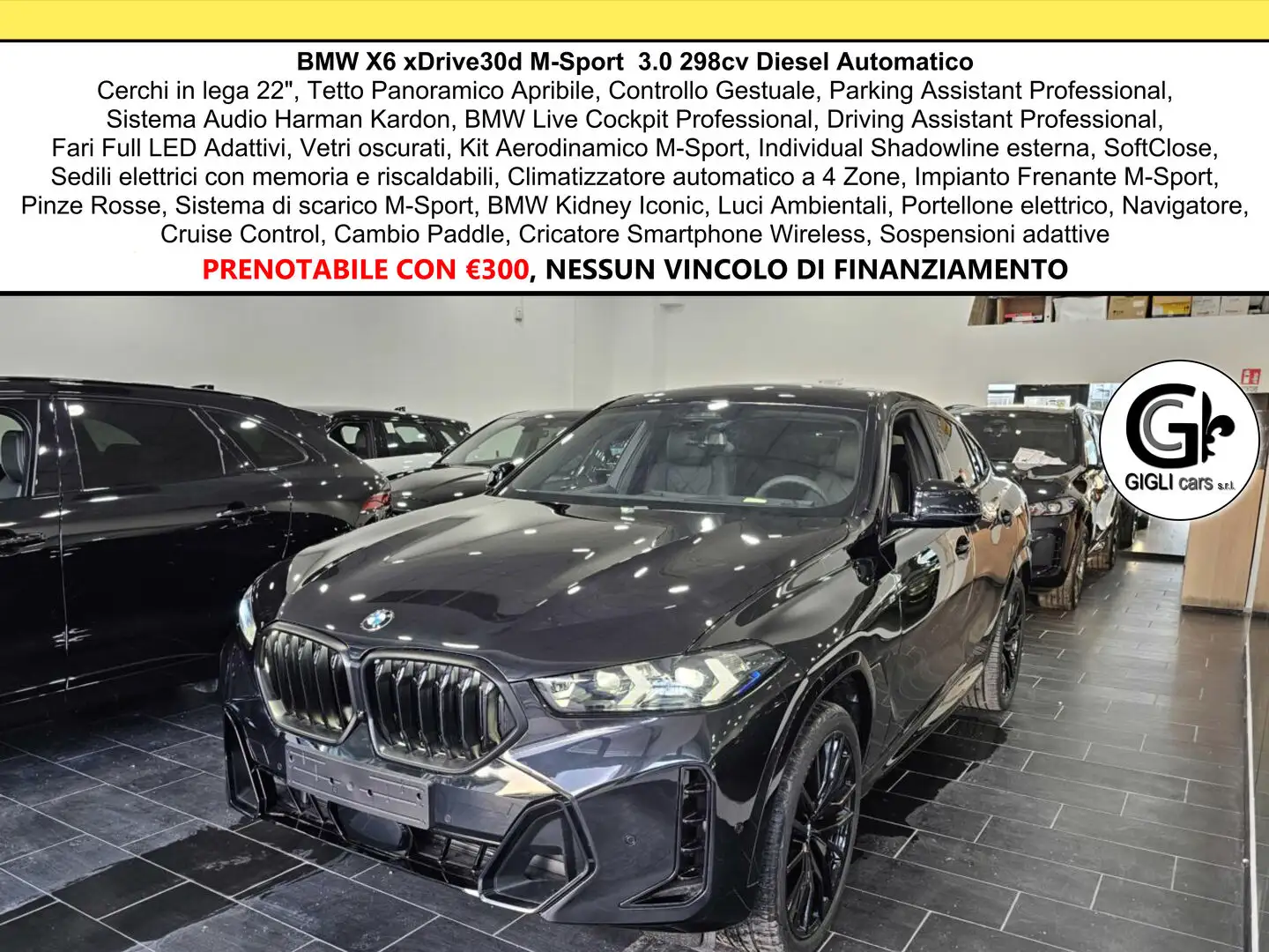 BMW X6 M-Sport C.22 Tetto Navi CAM360 HarmanKardon MSport Negro - 1