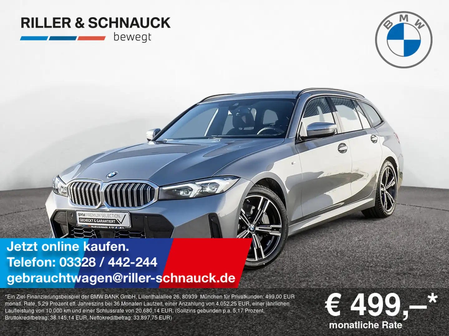 BMW 330 i Touring xDrive M-Sport ACC+KAM+LED+SHZG Grau - 1