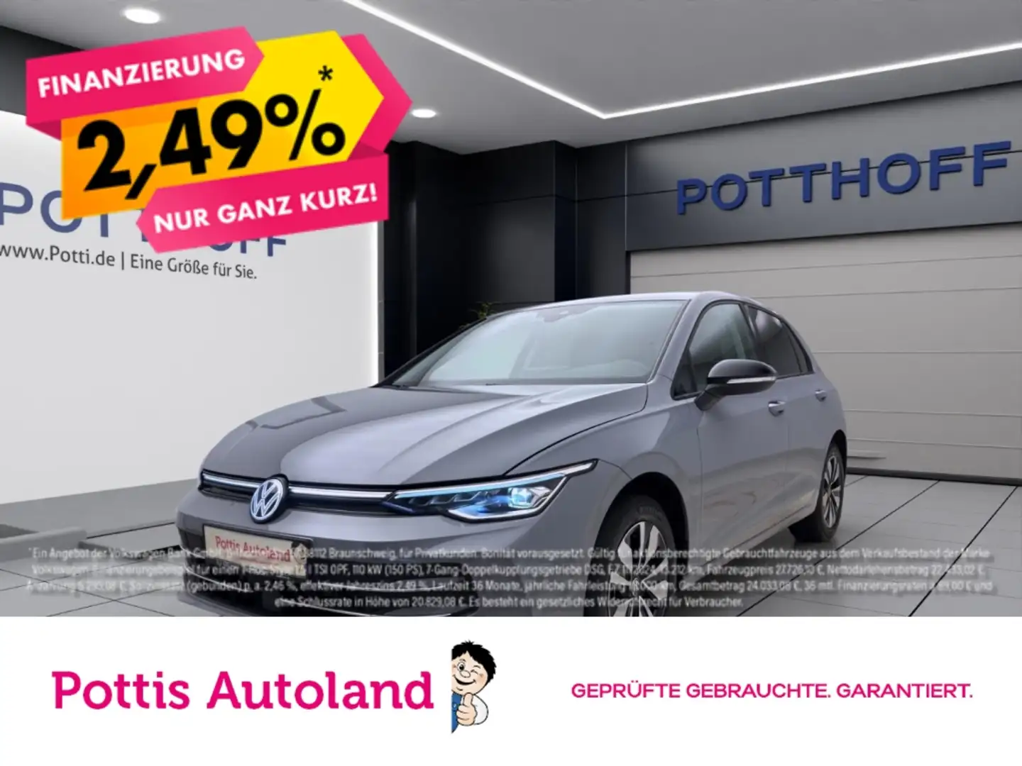 Volkswagen Golf 1.5 eTSI DSG GOAL NAVI AHK KAMERA KLIMA Grau - 1