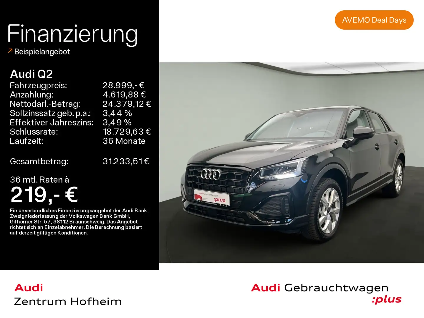 Audi Q2 35 TDI Advanced S tro*LED*Virtual*Navi+*Teill Schwarz - 1