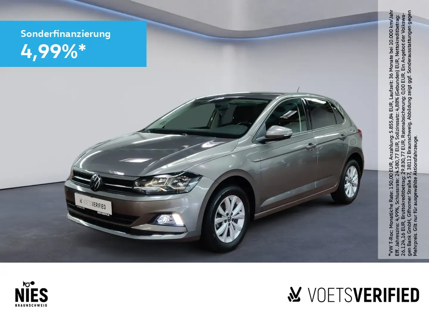 Volkswagen Polo Highline 1.0 TSI App-Connect+ACC+RearView Grau - 1