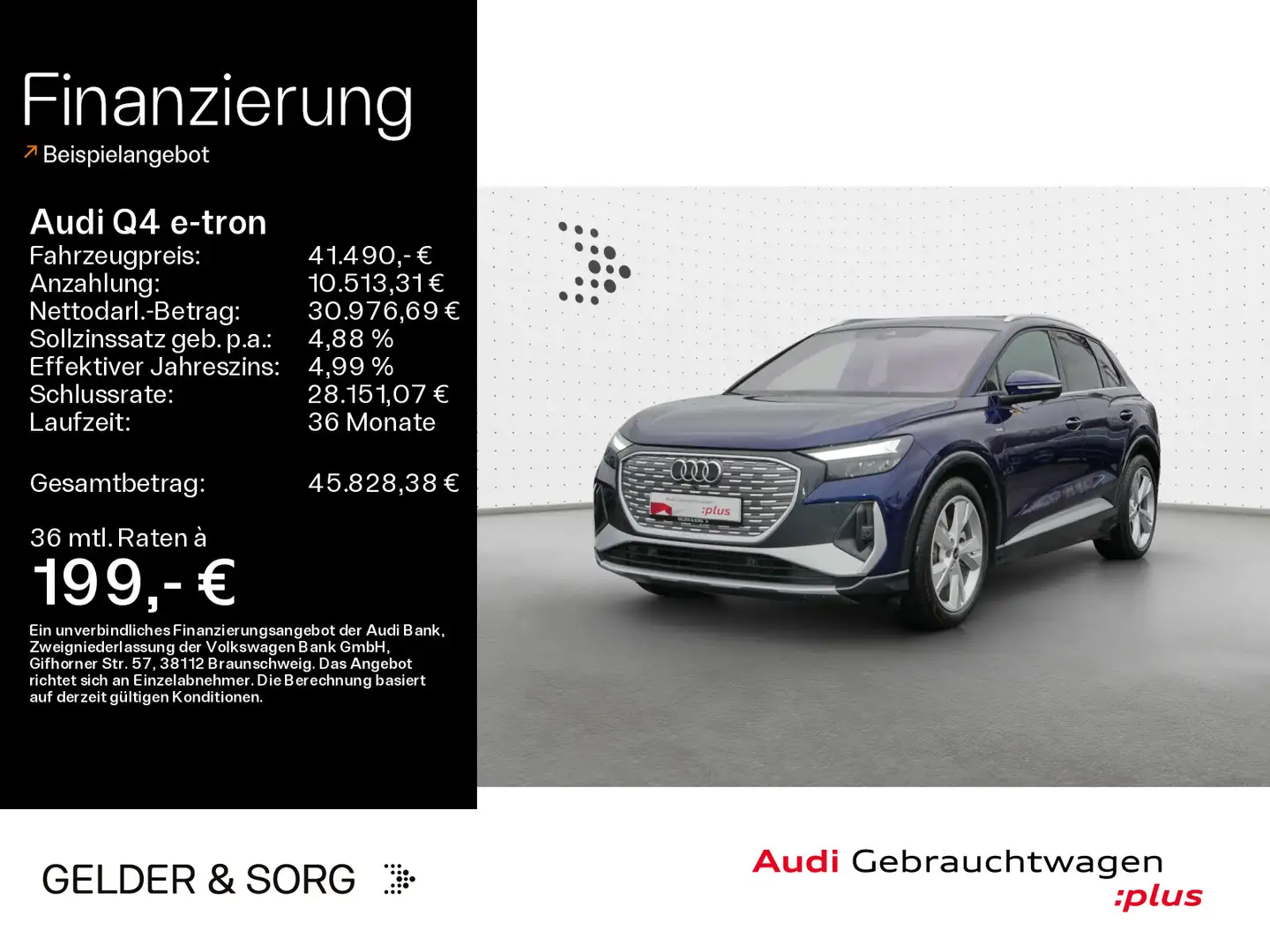 Audi Q4 e-tron Q4 45 e-tron quattro S line 0,25%*SONOS*AHK*LED Blau - 1