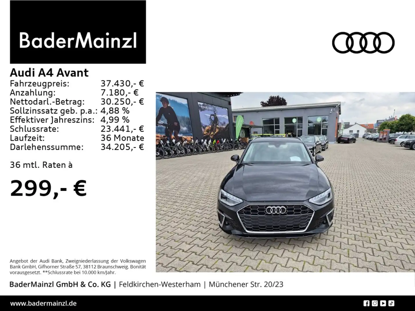 Audi A4 35 TFSI S tronic S line Navi Leder ACC Schwarz - 1