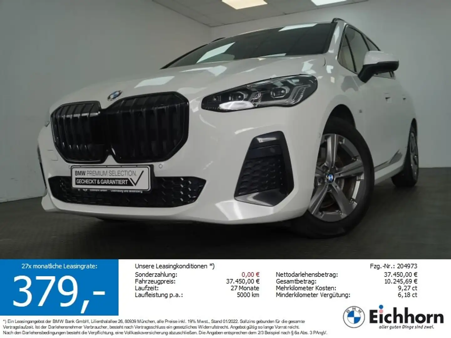 BMW 223 i xDrive Active Tourer M Sportpaket PGSD.AHK Blanc - 1