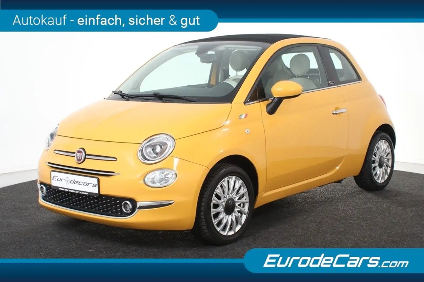 Fiat 500C 1.2 8V Lounge *T-Leder*Cabrio*Park ass.* Gelb - 1