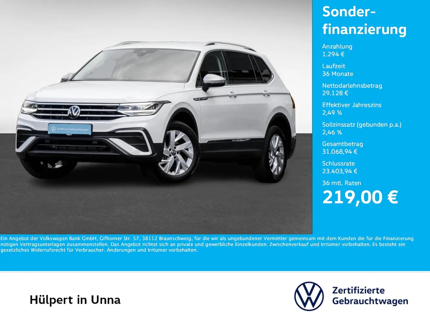 Volkswagen Tiguan Allspace 1.5 LIFE 7SITZE AHK ACC LM18 NAVI Blanc - 1