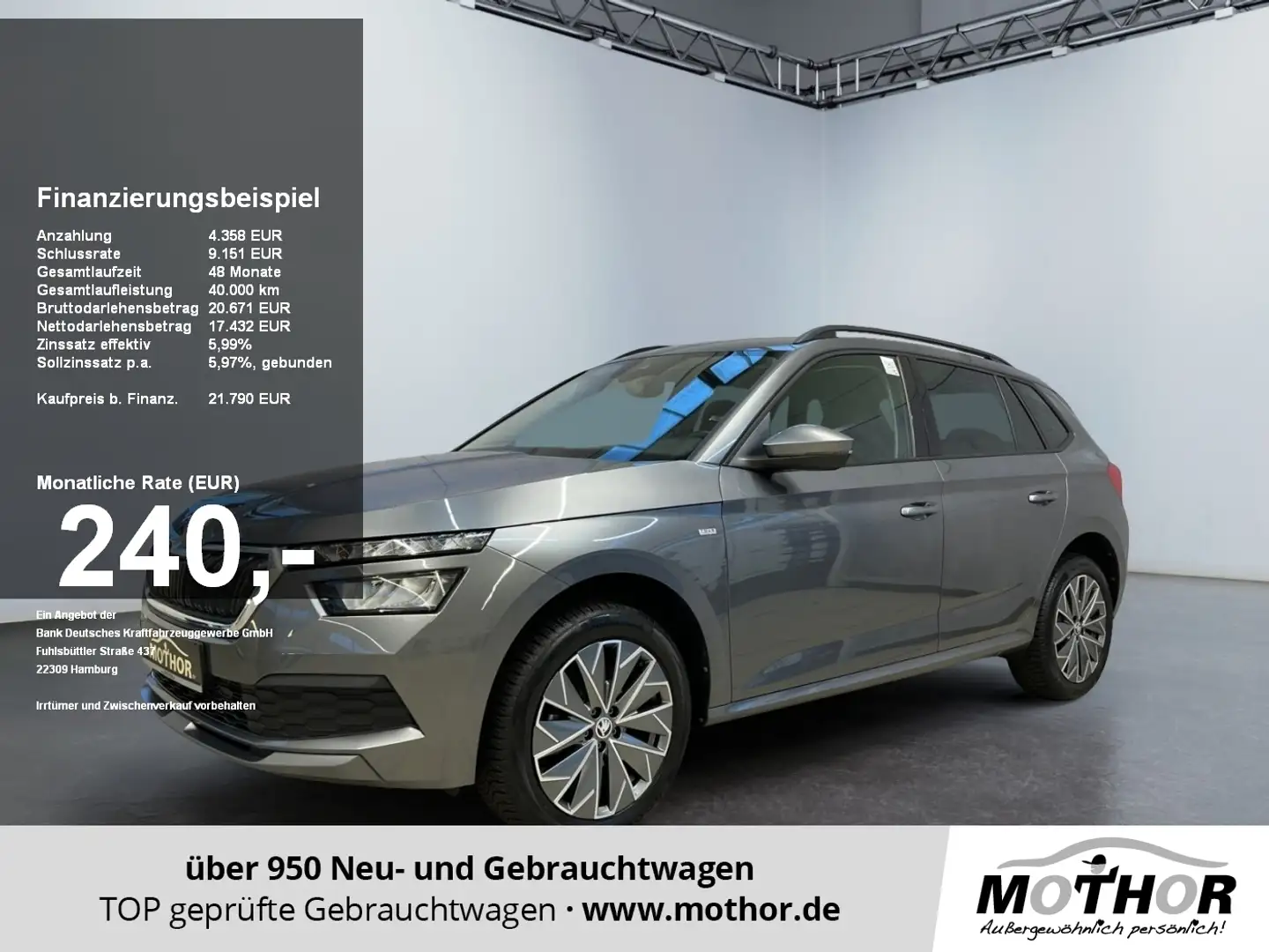 Skoda Kamiq Tour 1.0 TSI DSG Scheinwerfer Teil-LED Grau - 1