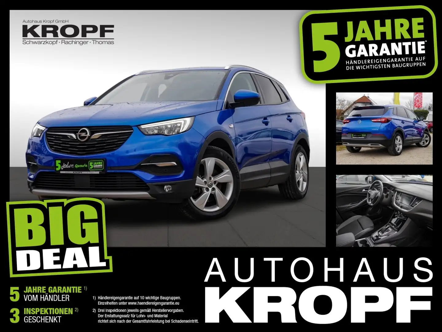 Opel Grandland 1.6 T Hybrid Eleg 4x4 FLA SpurW Blau - 1
