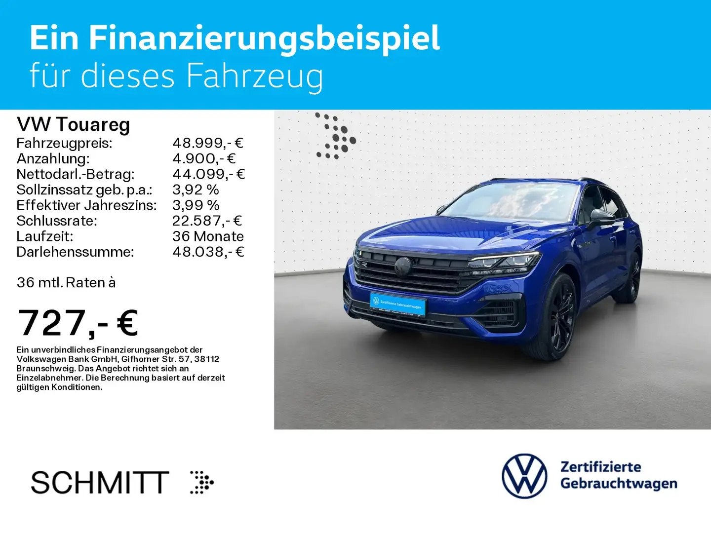 Volkswagen Touareg R 3.0 V6 eHybrid 4MOTION DSG*MATRIX*LEDE Bleu - 2
