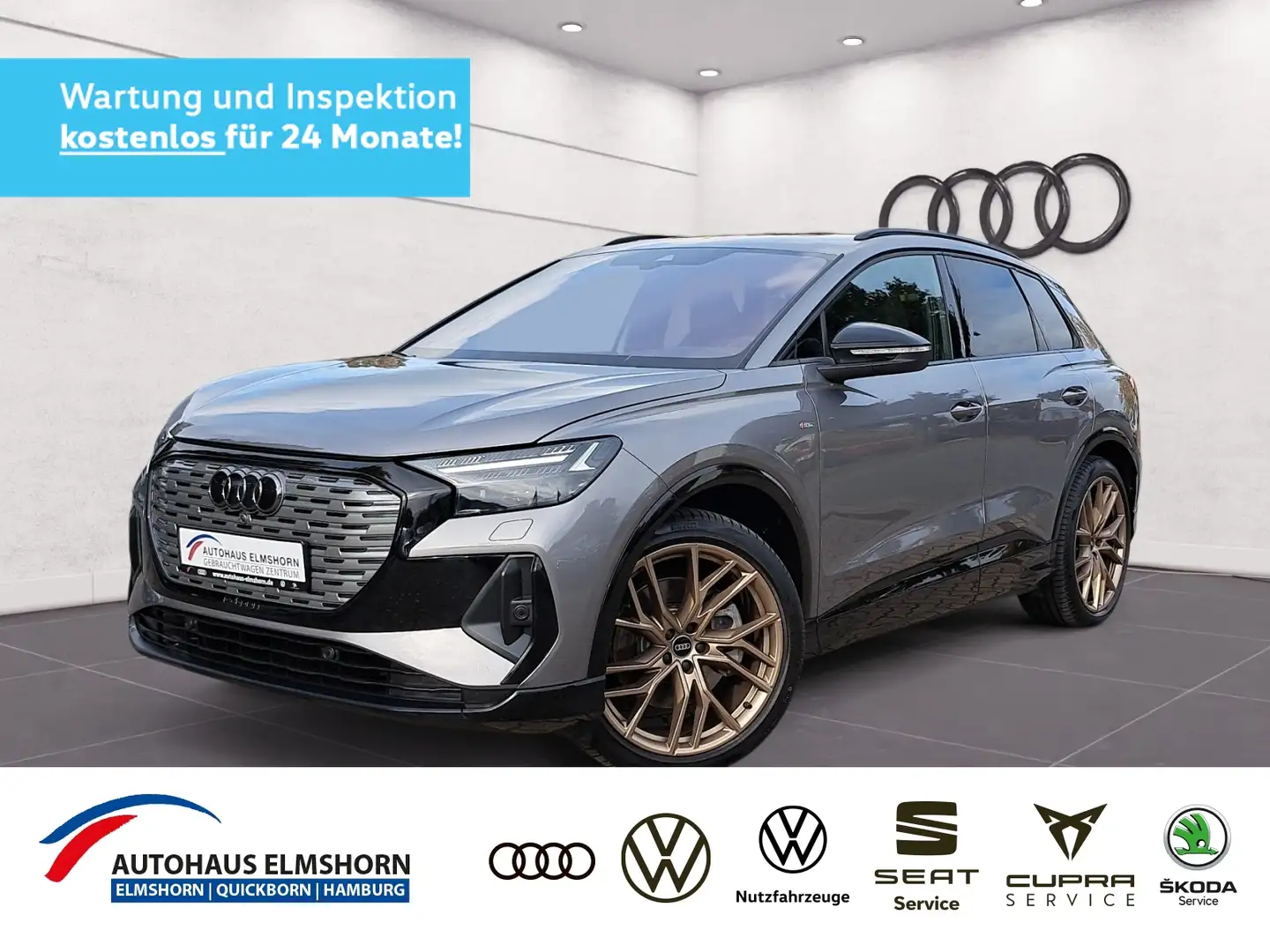 Audi Q4 e-tron 50 quattro S line PANO KAM HEAD NAV APP SONOS Grau - 1